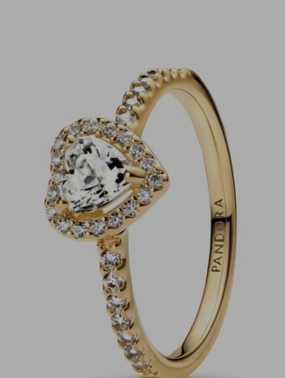 Authentic Pandora Elevated Heart Ring Size 58